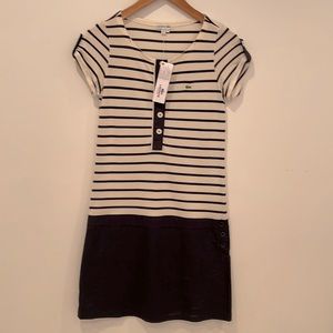 Lacoste sailor polo dress navy & ivory NWT